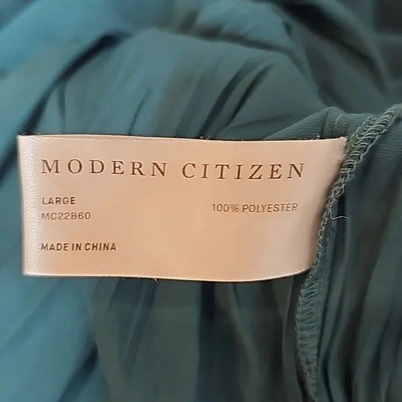 Modern Citizen Green Galena Tiered Ruched Midi Skirt - Size Large - Picture 6 of 6